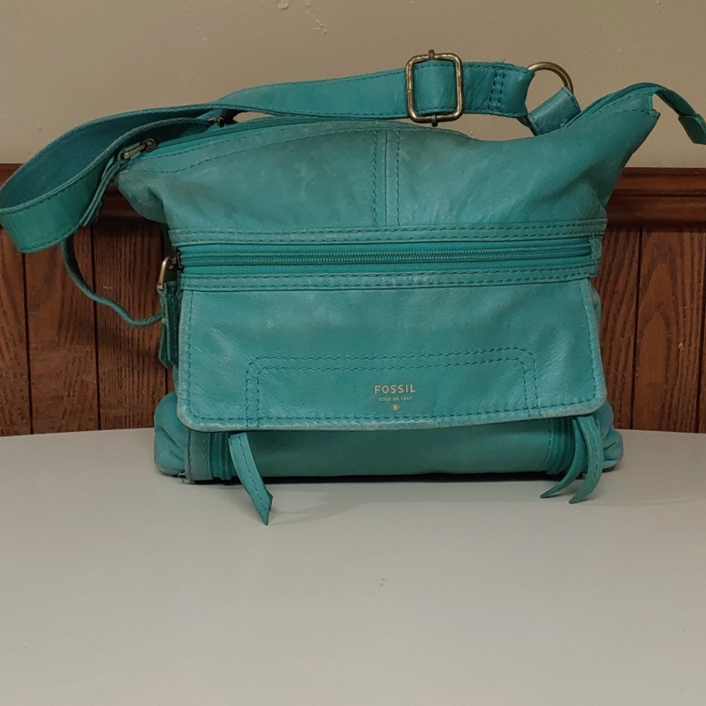 Fossil Leather Large Crossbody Bag